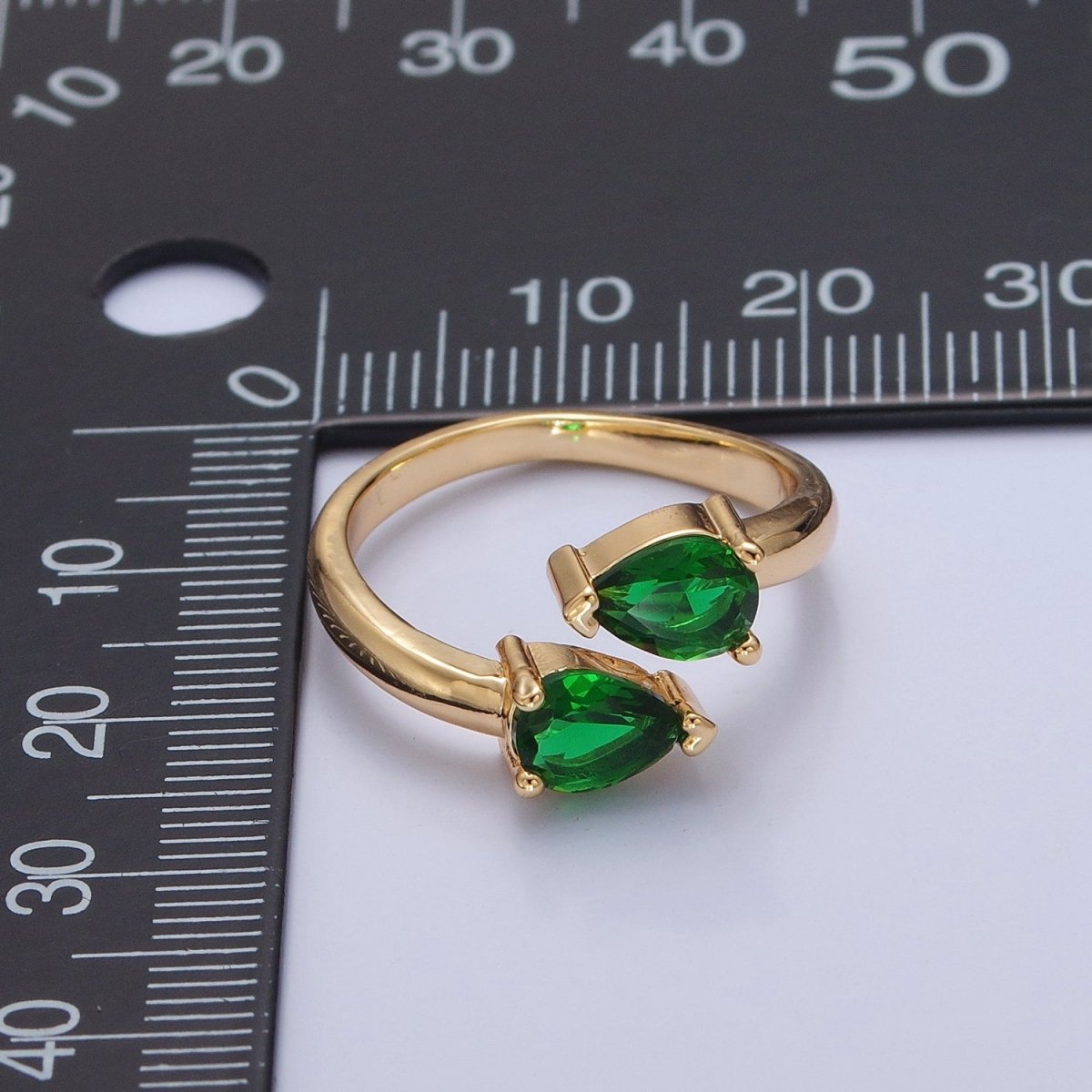 Drop ring Eternity ring Emerald Green ring Spiral ring Tear Drop Ring Snake Stacking ring O-2180 - DLUXCA