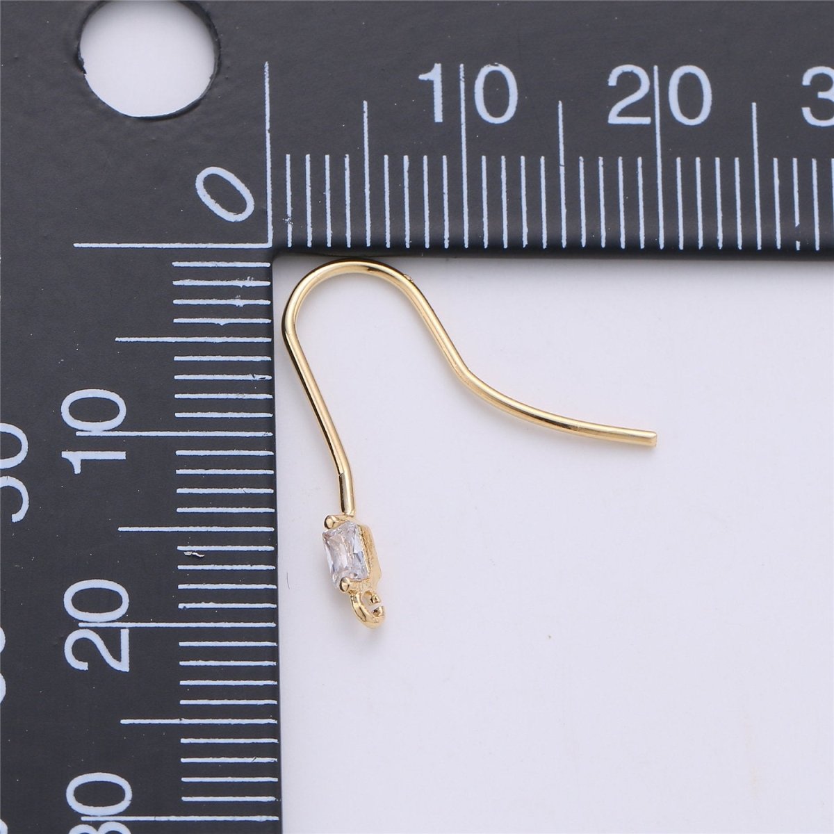 Ear Hooks1 Pair 14k Gold Filled Ear Wires with Open Link for Charm, Handmade Earring Findings, Gold Earwires, DIY Jewelry Supply Component K-191 - DLUXCA