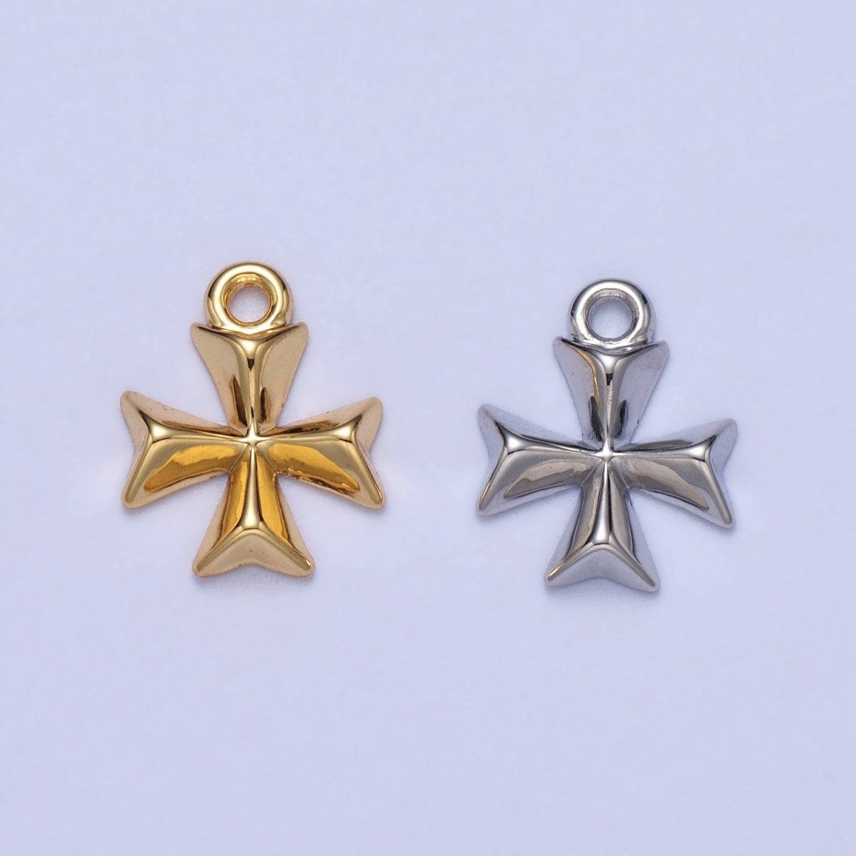 Edged Square Religious Bolnisi Cross Charm in Gold & Silver | AC048 AC049 - DLUXCA