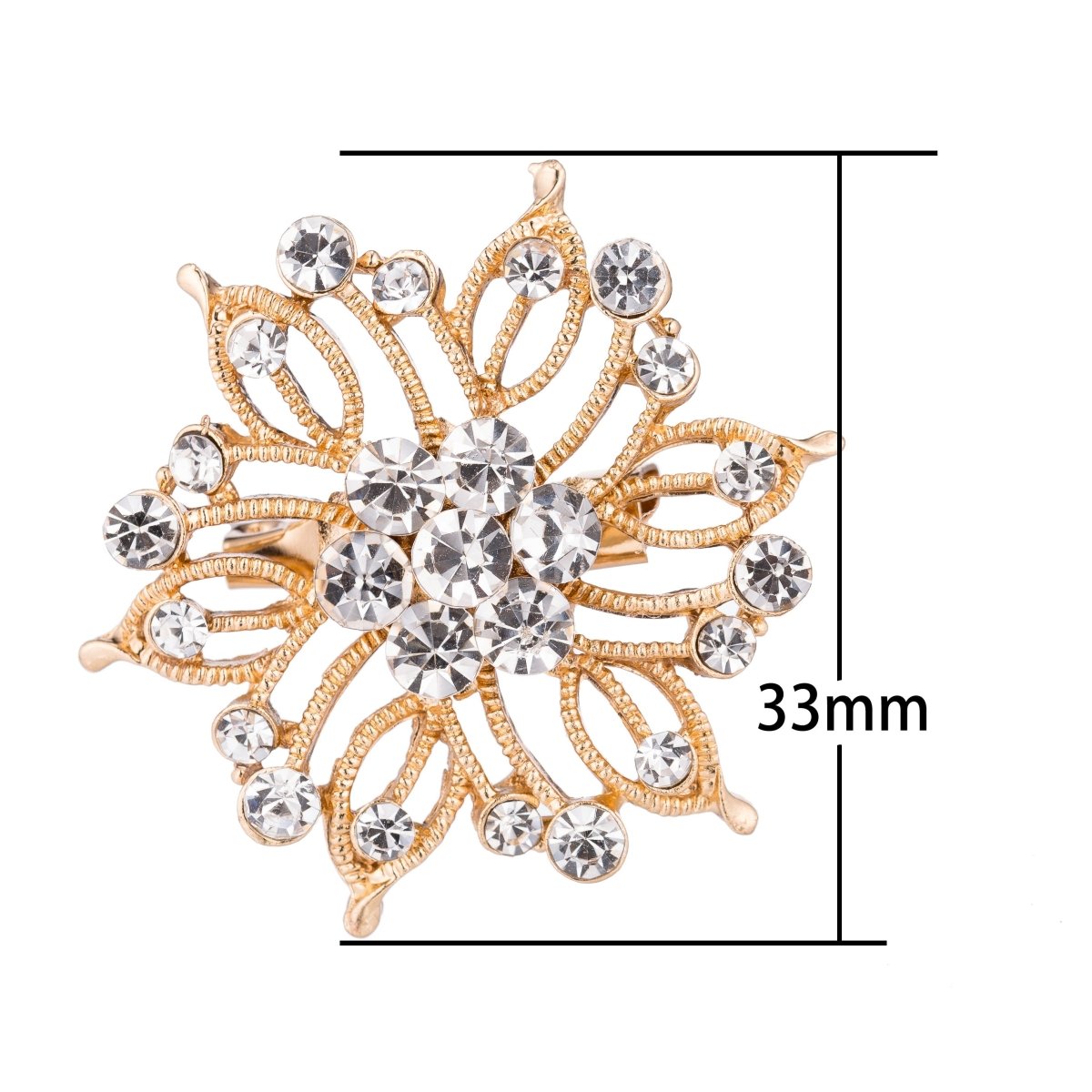 Elegant Gold Wedding Ceremony Brooch Bridal Bridesmaid Plated Material With Crystals Design Great Gift Ideas for Her - DLUXCA