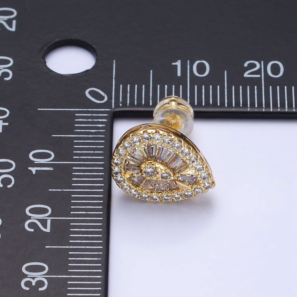 Elegant Luxury Gold Teardrop Stud Earring Cubic Zirconia Stone Tear Drop Stud AB446 AB776 - DLUXCA