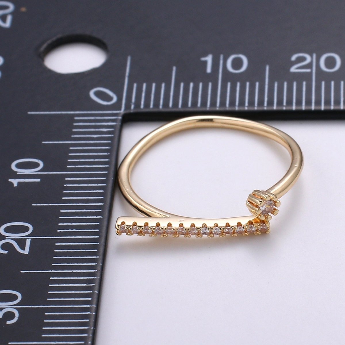 Elegant Stick Gold Filled Adjustable Ring - R277 - DLUXCA