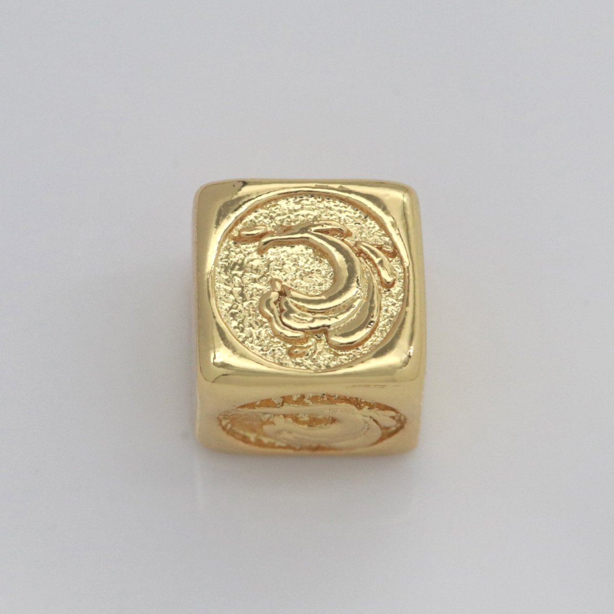 Element Bead Collection Gold Element Charm Fire Wind Earth Ocean Wave Bead Spacer 14K Gold Filled Cube Beads for Bracelet Supply B-637 to B-640 - DLUXCA