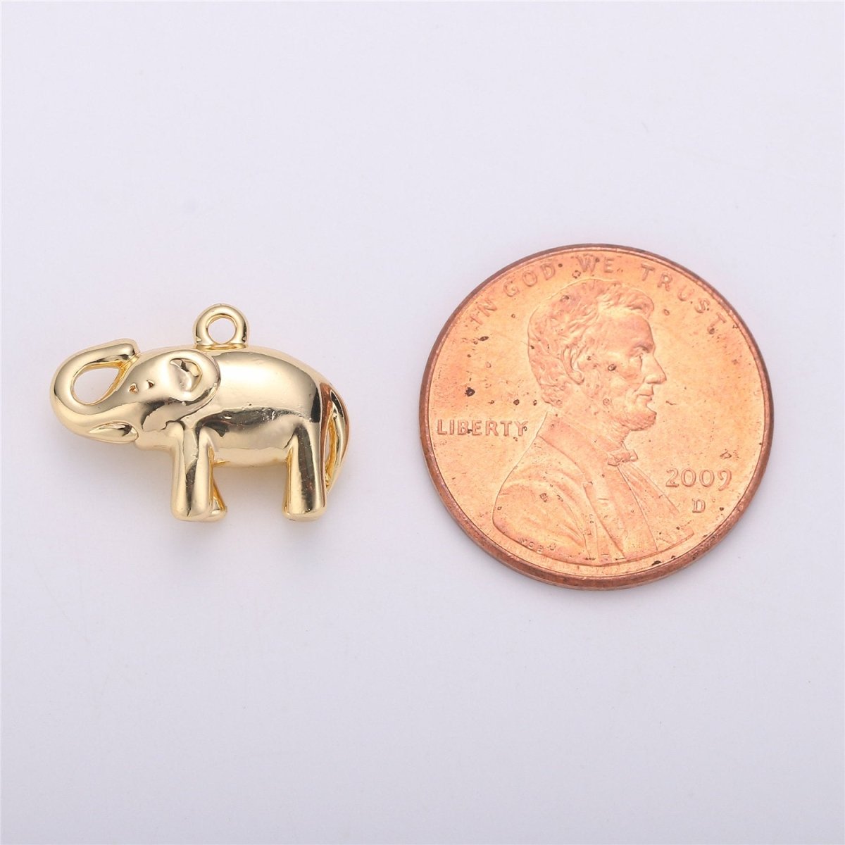 Elephant Charm 18k Gold Filled Elephant Charm for Necklace Bracelet Earring Charm for jewelry making supply C-540 - DLUXCA