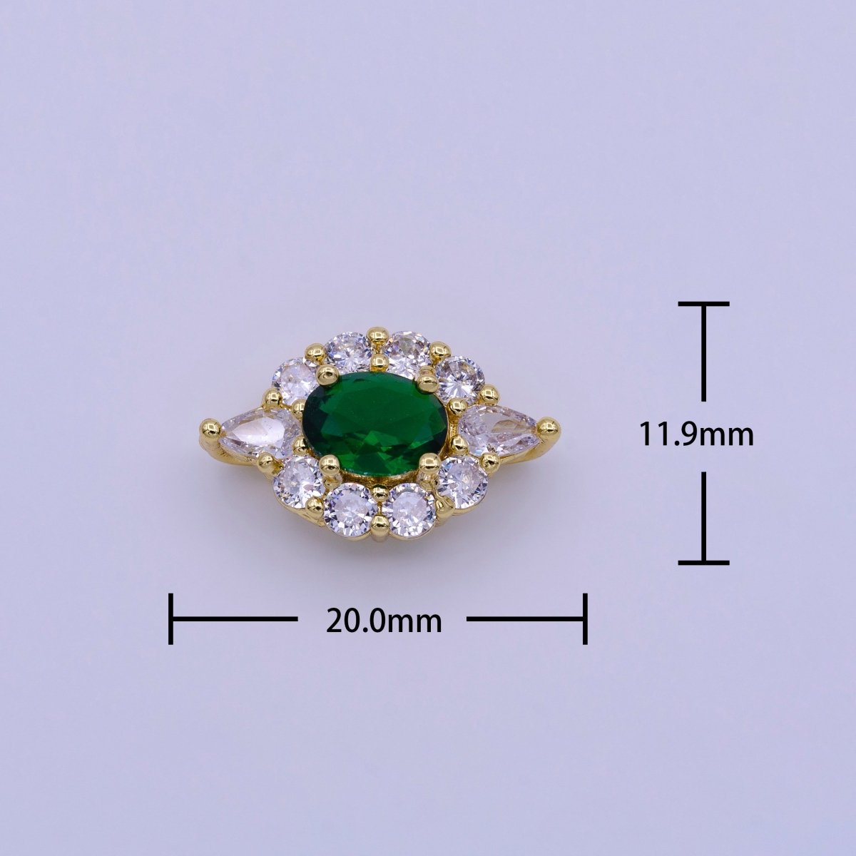Emerald Green Evil Eye Bead CZ Gold Beads Evil eye Beads Spacer Micro Pave Beads Charm for Bracelet Necklace Supply 12x20mm AA1035 - DLUXCA
