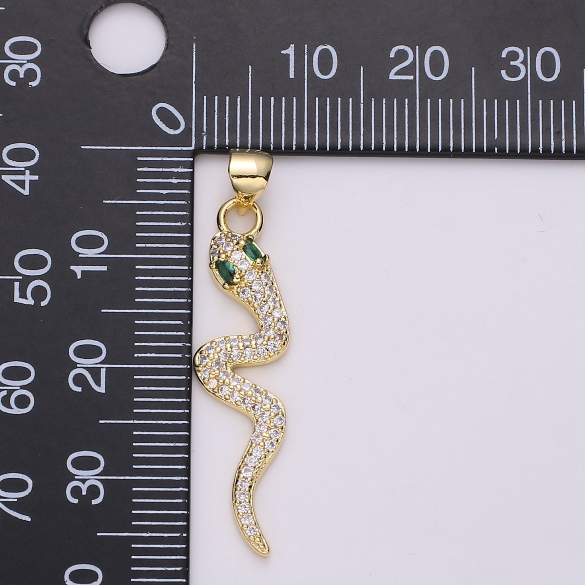 Emerald Green Gold Filled Snake Pendants I-883~I-884 - DLUXCA