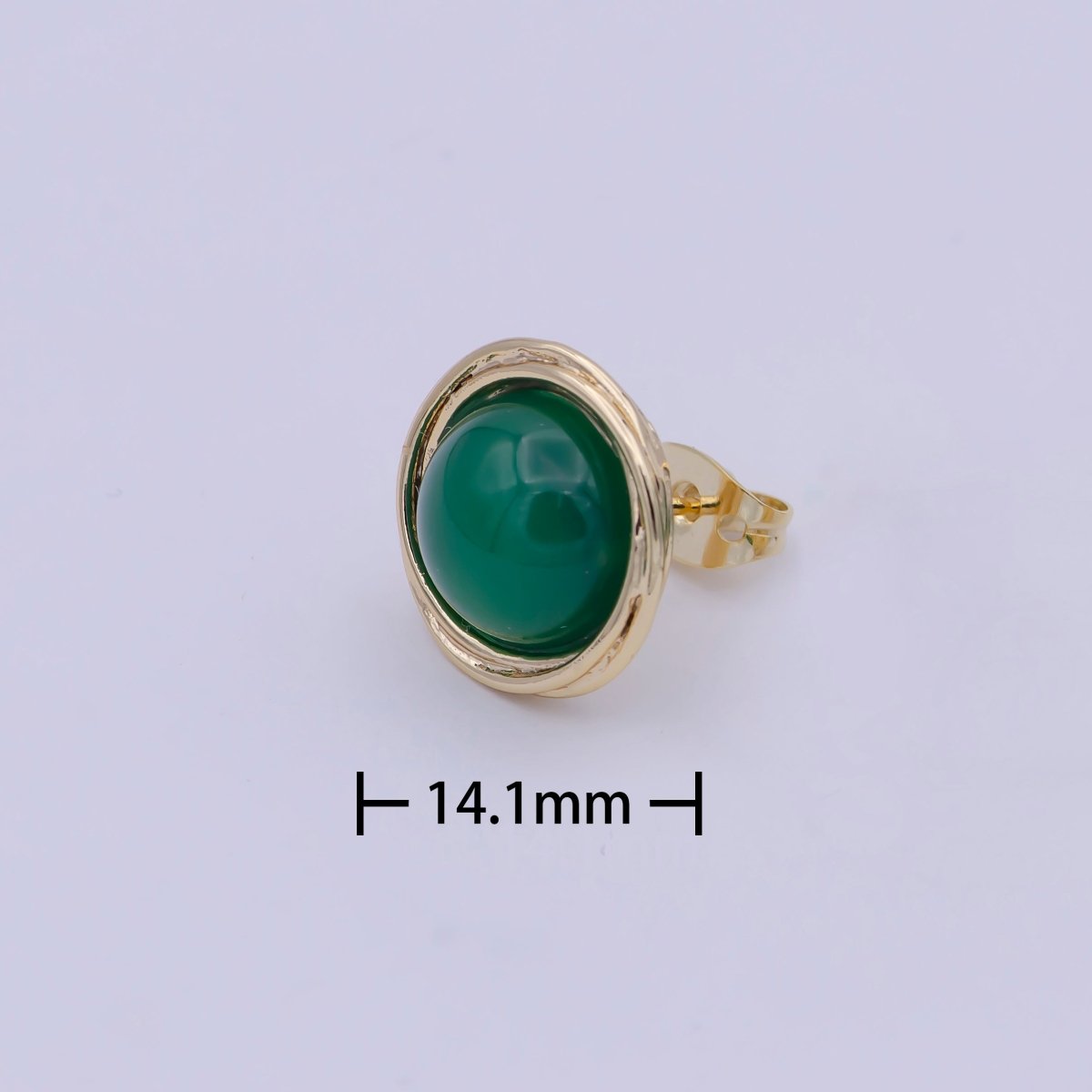 Emerald Studs Earring - Emerald Jewelry - Small Round Emerald Earrings - Green Stone Earring Q-164 - DLUXCA