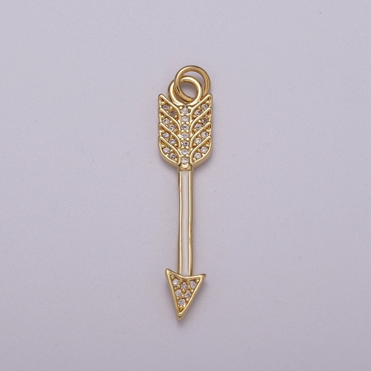 Enamel Arrow Pendant, Bohemian Pendant, Gold Filled Arrow Micro Pave Pendant Necklace Charm M-912 M-914 - DLUXCA