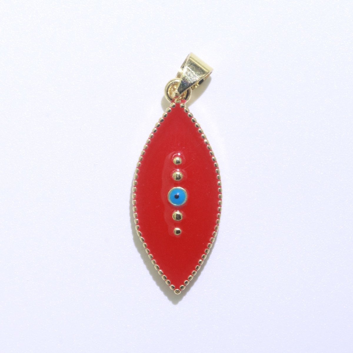 Enamel Evil Eye Charm Red Black White Charm Gold Pendant for Necklace Earring Supply Component in 14k Gold Filled J-857~J-859 - DLUXCA