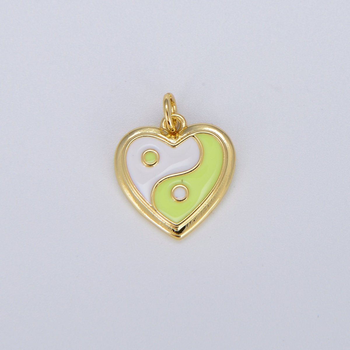 Enamel Heart 14K Gold Filled Heart Charm Yin & Yang Charms for Bracelet Necklace Earring Colorful Y2K E-295 - E-304 - DLUXCA
