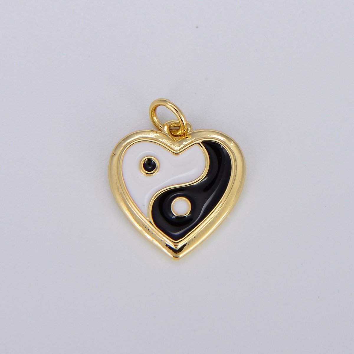 Enamel Heart 14K Gold Filled Heart Charm Yin & Yang Charms for Bracelet Necklace Earring Colorful Y2K E-295 - E-304 - DLUXCA