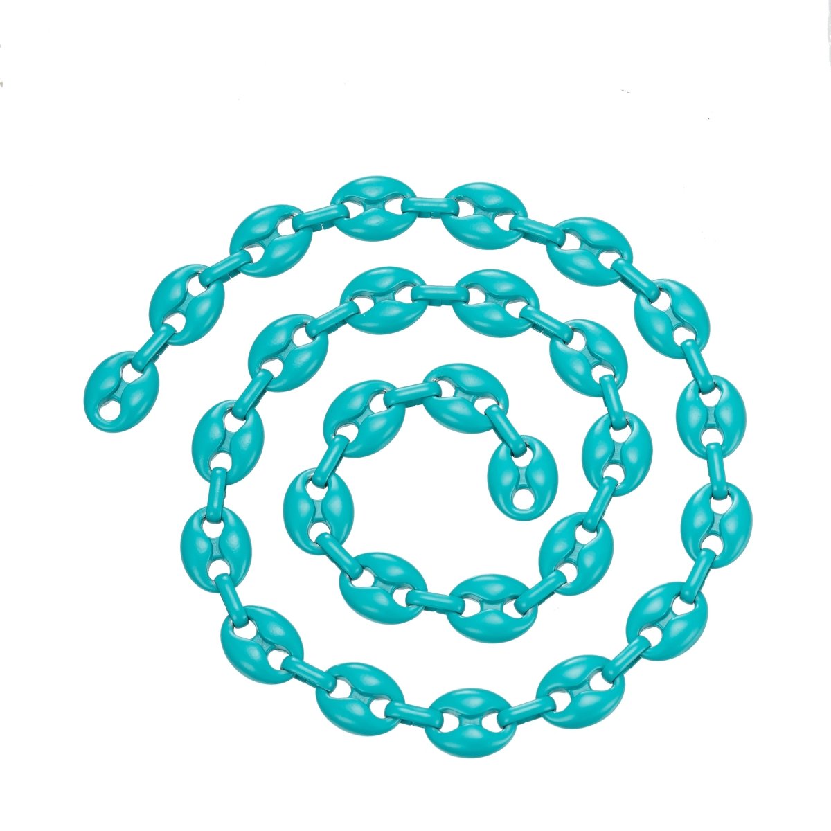 Enamel Mariner Anchor Chain, Colorful Link Neon Enamel Chain per Yard For Jewelry Making | ROLL-507 Clearance Pricing - DLUXCA