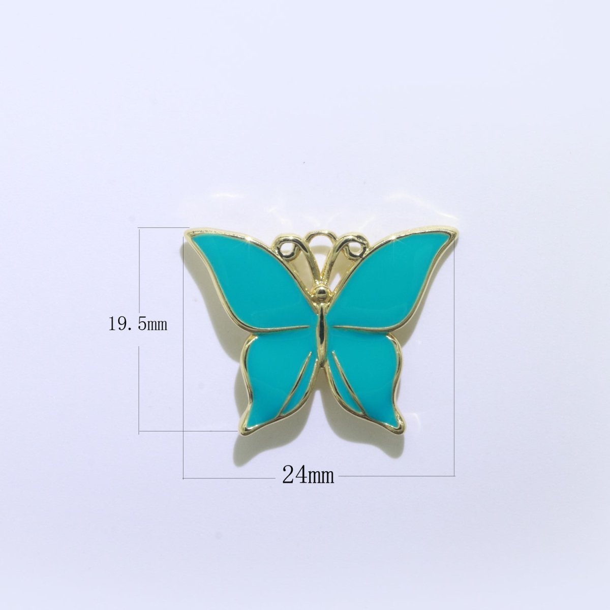 Enamel Mariposa Butterfly Charm Pink Black White Teal Butterfly Charm Gold Pendant for Necklace Earring Supply Component in 14k Gold Filled M-167-M-172 - DLUXCA