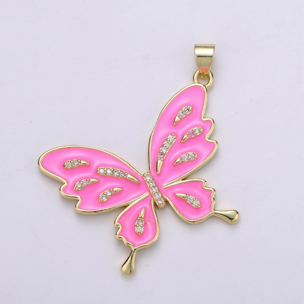 Enamel Mariposa Butterfly Gold Filled Butterfly Pendant Dream Animal Lover Necklace Pendant Charm Designer Colorful Jewelry Making J-129-J-133 - DLUXCA