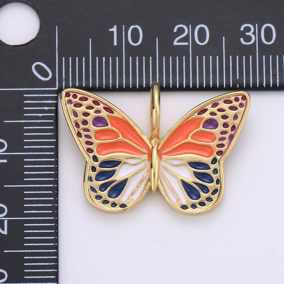 Enamel Monarch Butterfly Gold Filled Butterfly Pendant Dream Animal Lover Necklace Pendant Charm Designer Colorful Jewelry Making, D-630 D-631, D-632 - DLUXCA