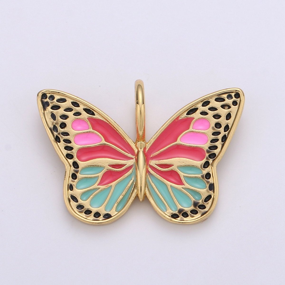 Enamel Monarch Butterfly Gold Filled Butterfly Pendant Dream Animal Lover Necklace Pendant Charm Designer Colorful Jewelry Making, D-630 D-631, D-632 - DLUXCA