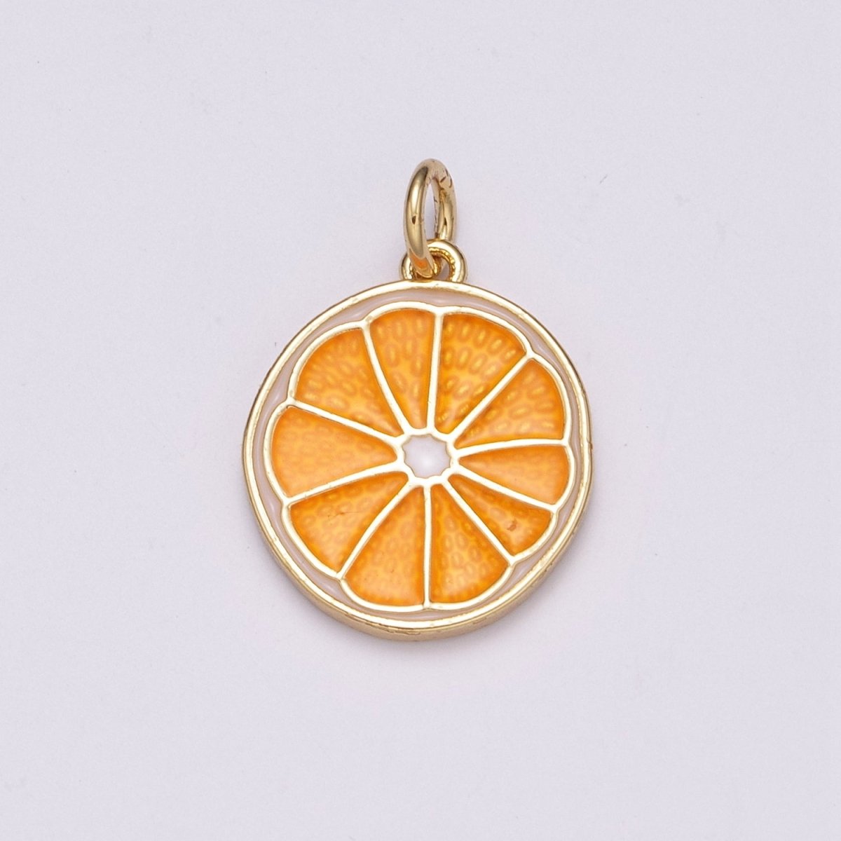 Enamel Orange Charm Fruit Pendant 14k Gold Filled Charm Bracelet Necklace Jewelry Finding, M-818- M-820 - DLUXCA