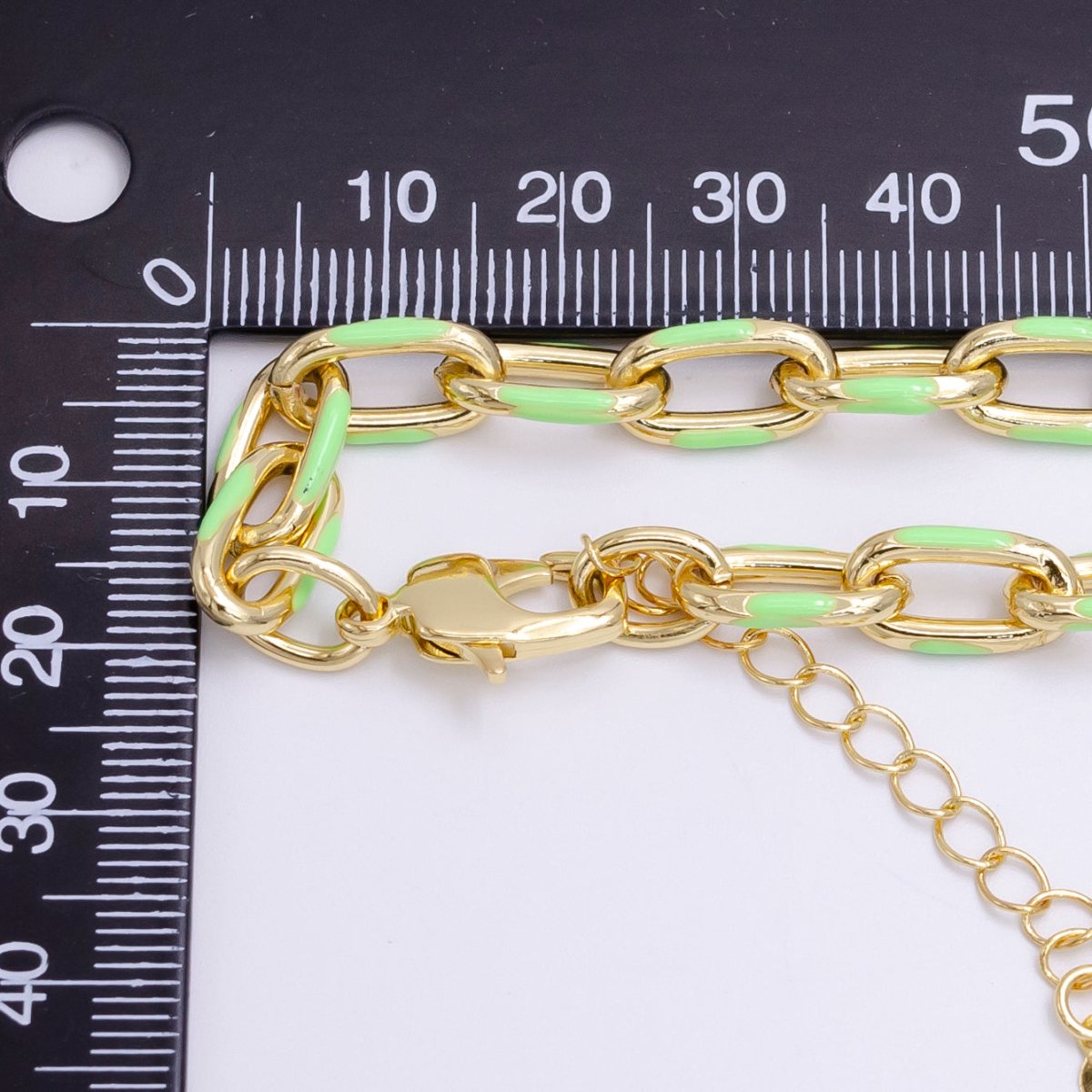 Enamel PaperClip Bracelet 7inch Colorful Bracelet in Gold | WA-2276 - WA2283 - DLUXCA