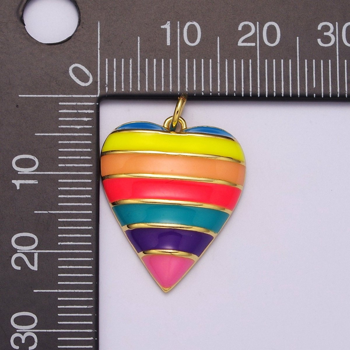 Enamel Rainbow Heart Charm Gold Fill Jewellery Making LGBTQ Pendant Charms Gay Pride Flag Color for Necklace Earring Bracelet Supply M-756 - DLUXCA