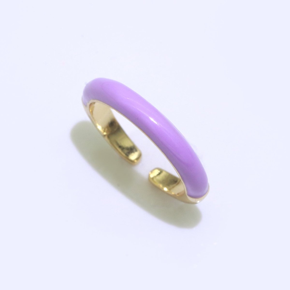 Enamel stacking ring Minimalist Jewelry Gold Filled Open Adjustable Ring for Women S-031 ~ S-039 - DLUXCA