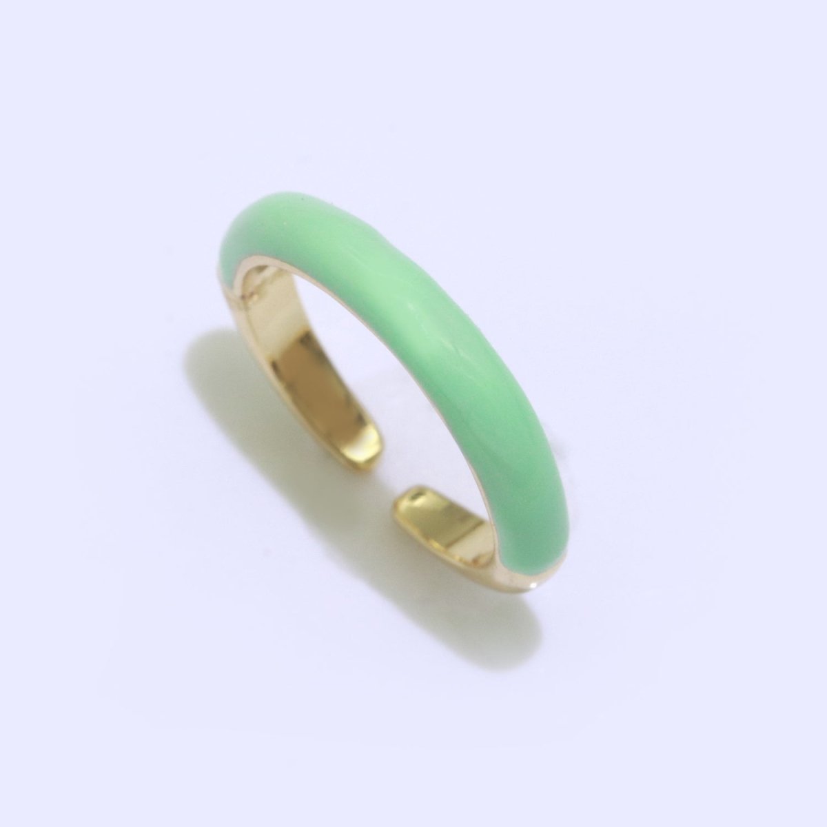 Enamel stacking ring Minimalist Jewelry Gold Filled Open Adjustable Ring for Women S-031 ~ S-039 - DLUXCA