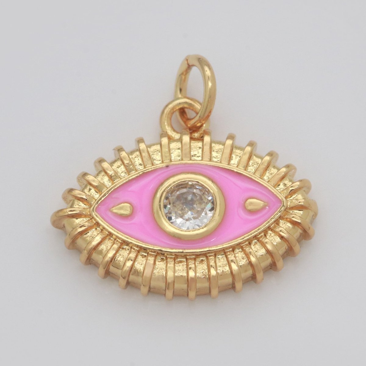 Evil Eye Charm Boho Gold Filled Eye Charms,Evil Eye Pendant,Evil Eye Jewelry,Good Luck Eye Charm,Blue Evil Eye Charm,Pink Purple Eye Charm M-617 - M-626 - DLUXCA
