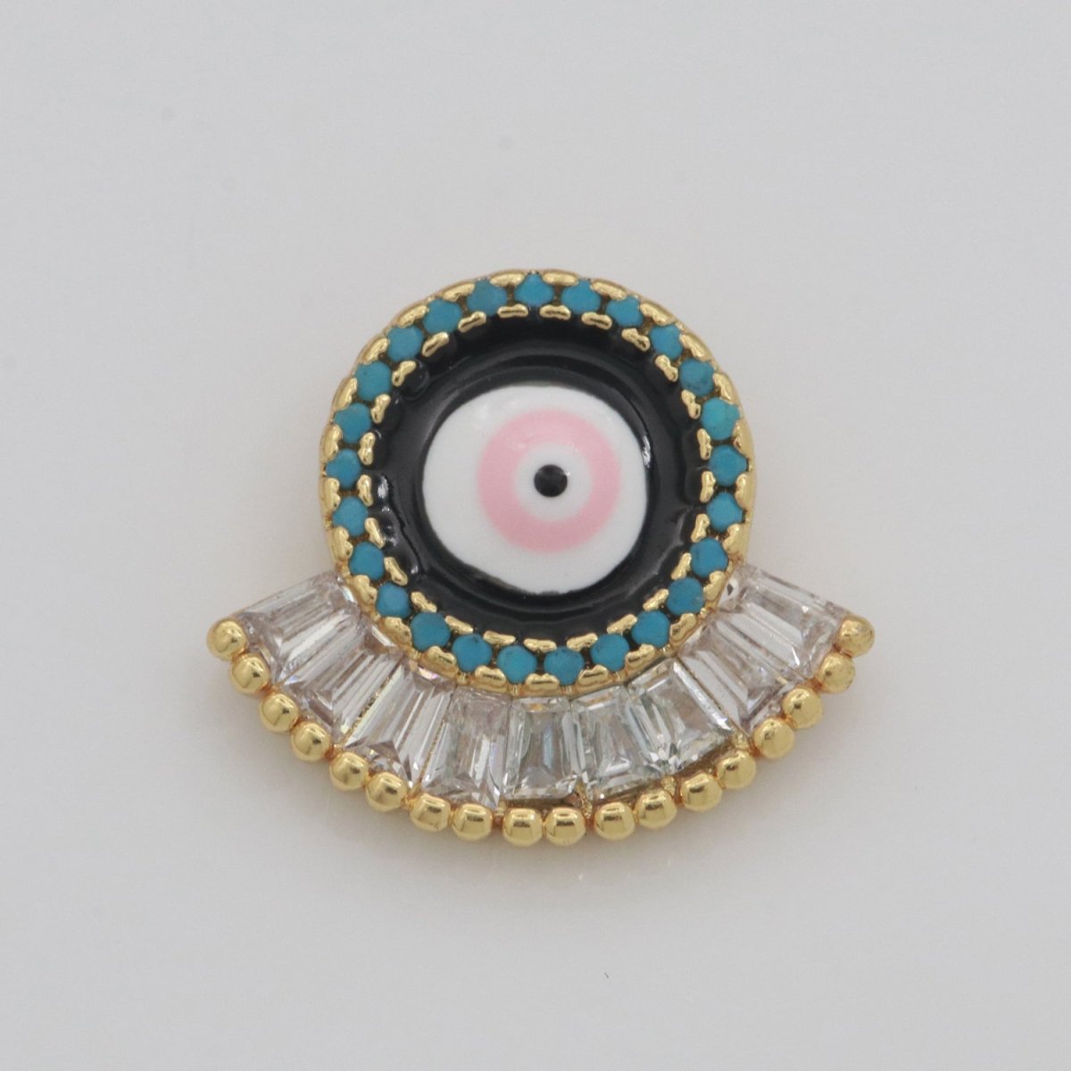 Evil Eye Charm CZ Gold Beads Evil eye Beads Spacer Micro Pave Beads Charm for Bracelet Necklace Supply Enamel Evil Eye Spacer N-1349 N-1350 N-1351 - DLUXCA