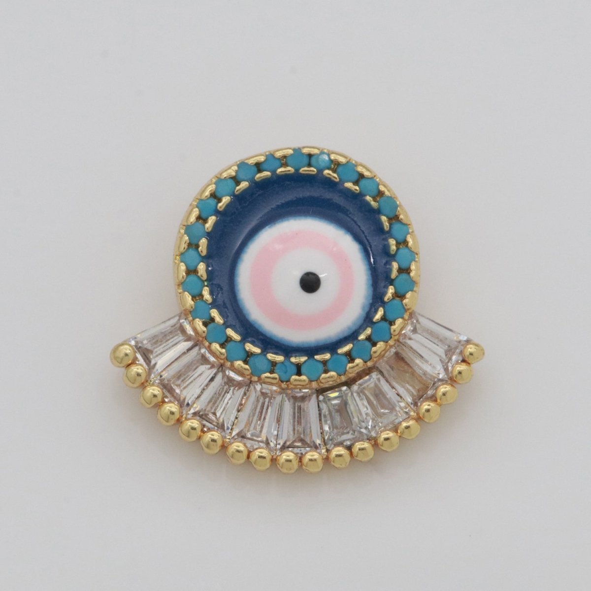 Evil Eye Charm CZ Gold Beads Evil eye Beads Spacer Micro Pave Beads Charm for Bracelet Necklace Supply Enamel Evil Eye Spacer N-1349 N-1350 N-1351 - DLUXCA