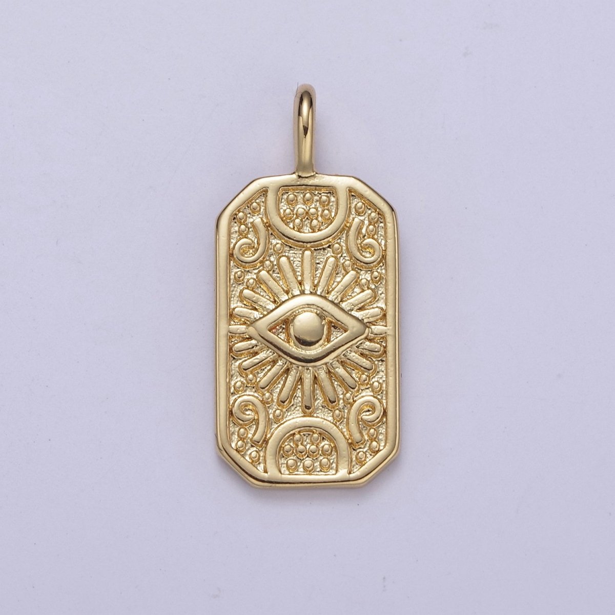 Evil Eye Charm Tag Pendant, Dainty 14K Gold Filled Eye Charm for Bracelet Necklace Pendant Earring Findings for Jewelry Making H-372 - DLUXCA