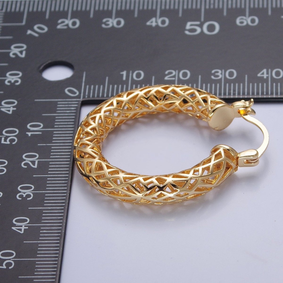 Filigree Hoop Earrings Artisan Filigree Heirloom Gold Plated Stylish Earring V-161 - DLUXCA