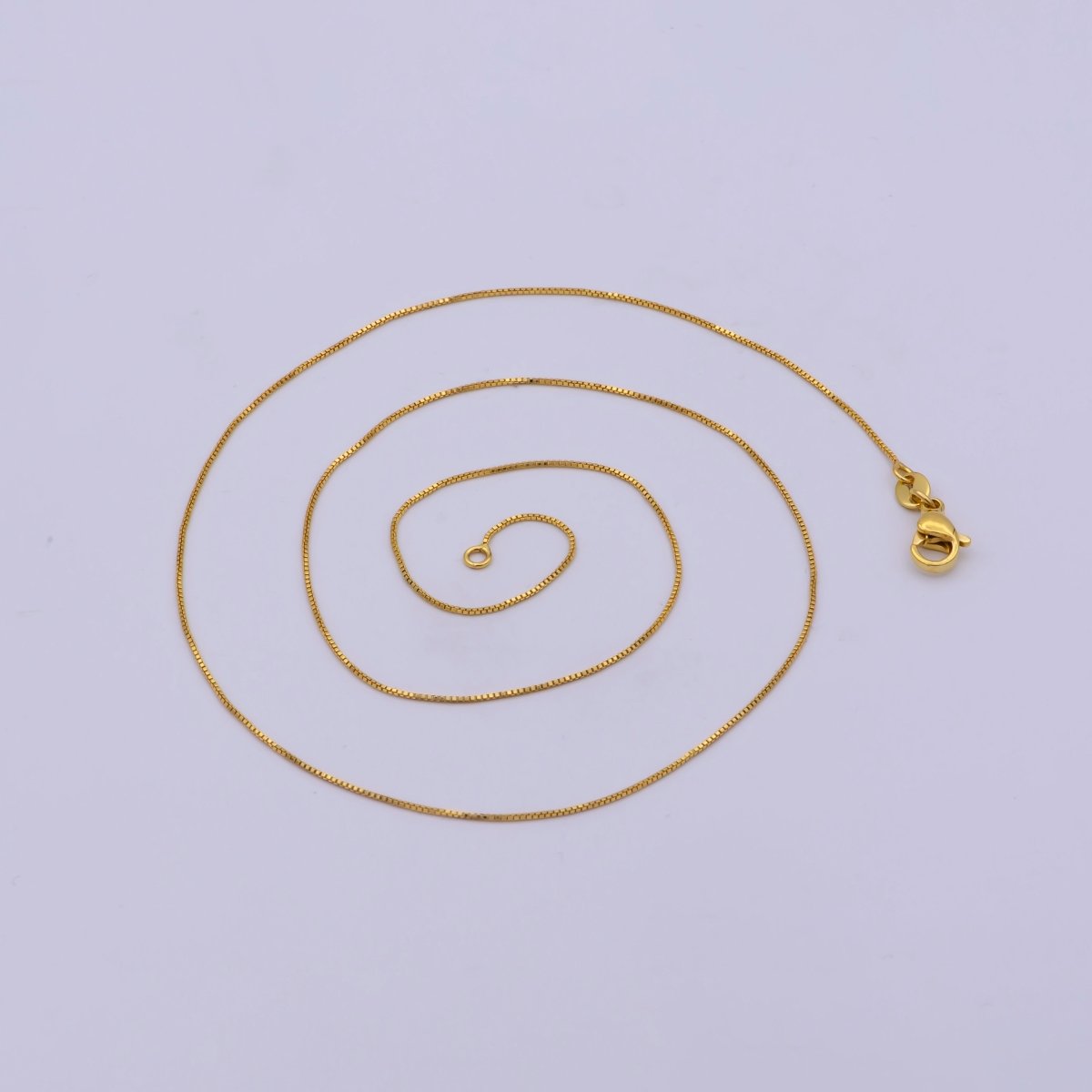 Fine 24k Gold Filled Box Chain, High Quality Gold Chain, Dainty Gold Chain Necklace Wholesale Supply | WA-776 Clearance Pricing - DLUXCA