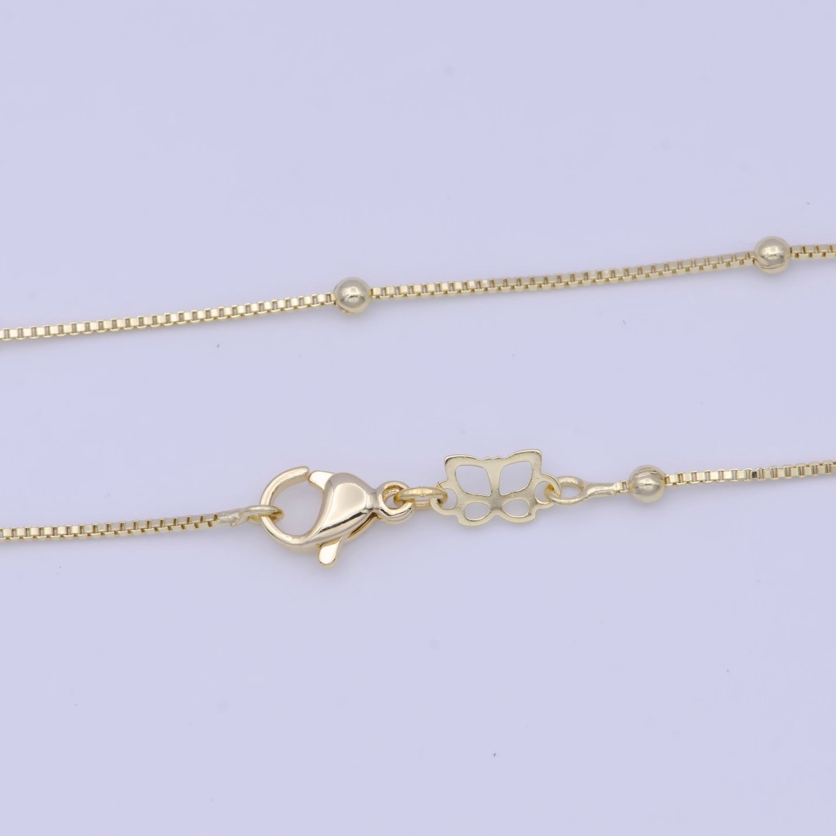 Fine Satellite Chain 18" Ready to Wear 14k Gold Filled Box Chain with Lobster Clasp, Simple Everyday Layering Necklace | WA-1108 Clearance Pricing - DLUXCA
