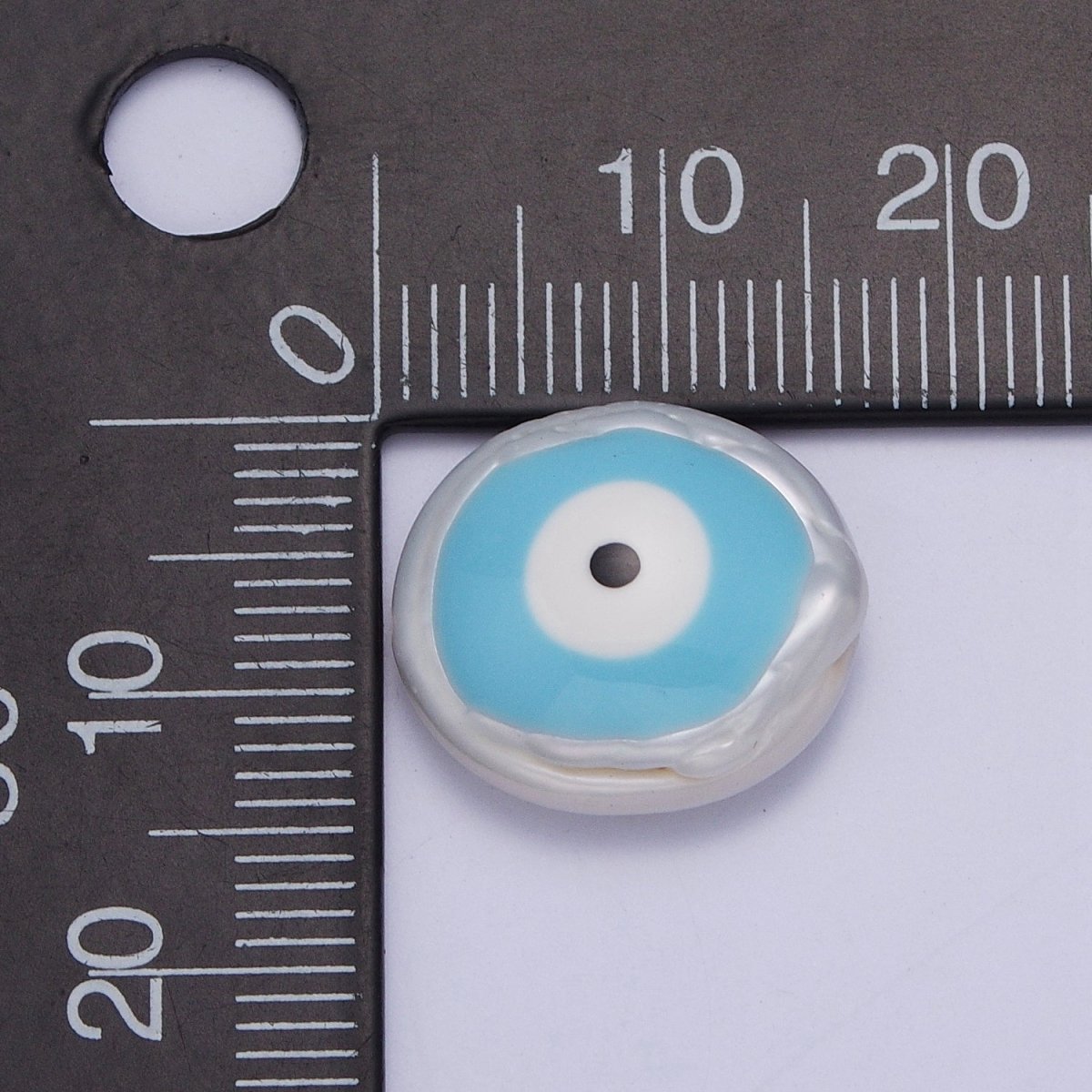 Flat Button Baroque Pearl Beads with Protection Evil Eye Enamel Beads For DIY Jewelry Making | W-920-W-923 - DLUXCA