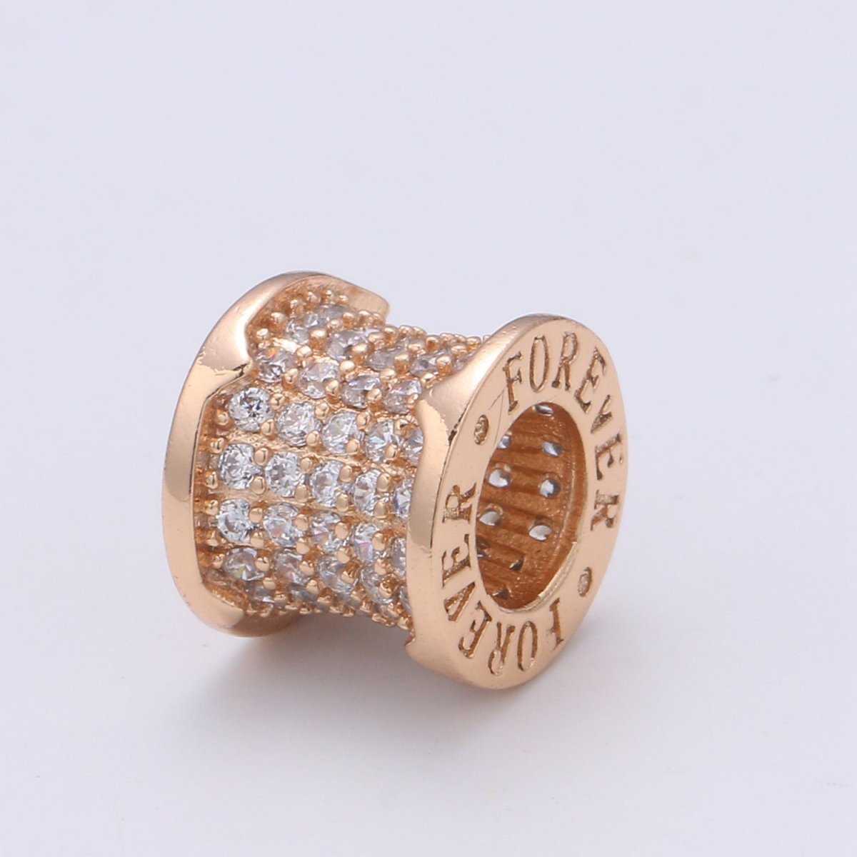 Forever Rose Gold Filled Tube beads, clear Micro Pave Bead / CZ Bead / Cubic Zirconia tube beads For Bracelet Necklace Charm Bracelet Supply B-399 - DLUXCA
