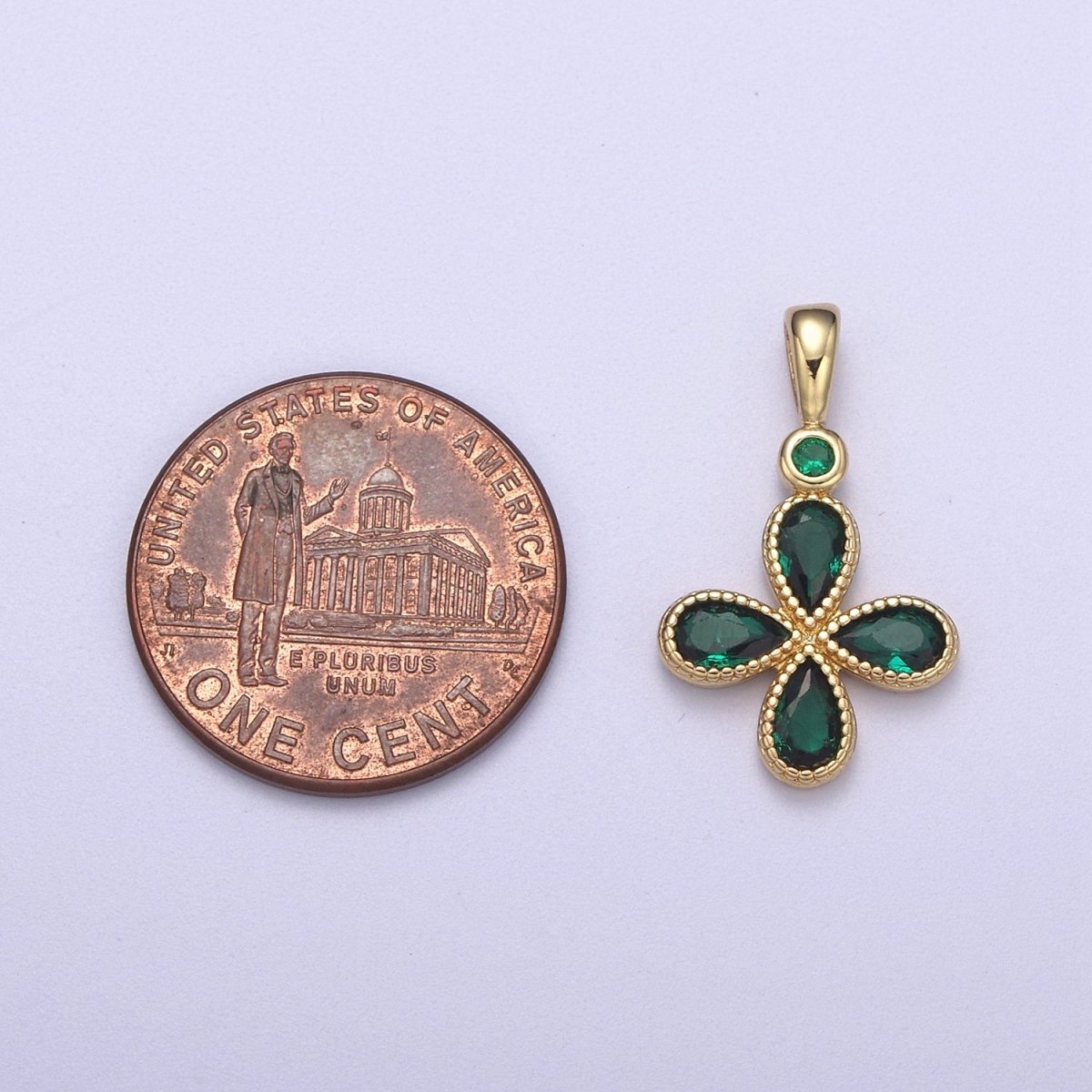 Four Leaf Clover Gold Filled lucky charm pendant necklace good luck charm H-131 H-135 - DLUXCA