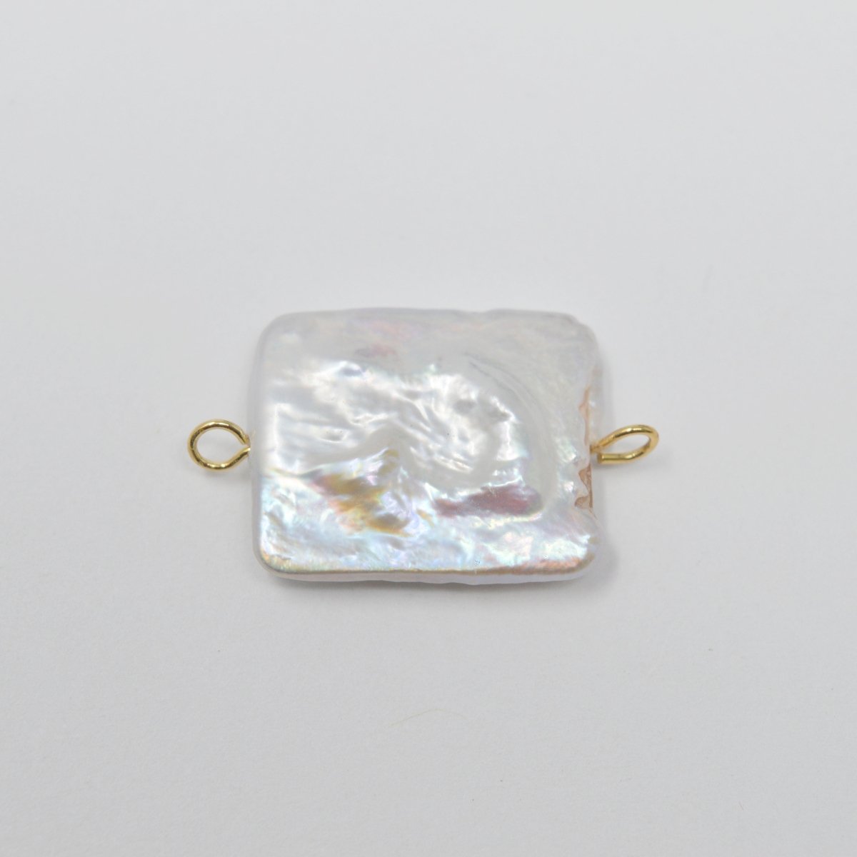 Freeform Square Shape Genuine Freshwater Pearls Connector, 15x25mm, Irregular Rectangle Fresh Water Keishi Pearl Beads Charm Wholesale P-1802 - DLUXCA