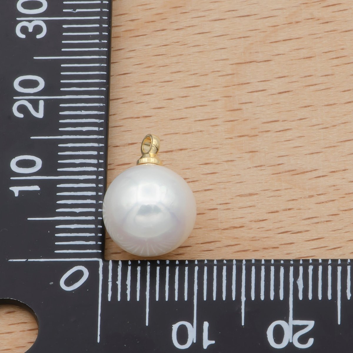 Fresh Water Pearl Ball Round Pearl Charm - P-1823 - DLUXCA