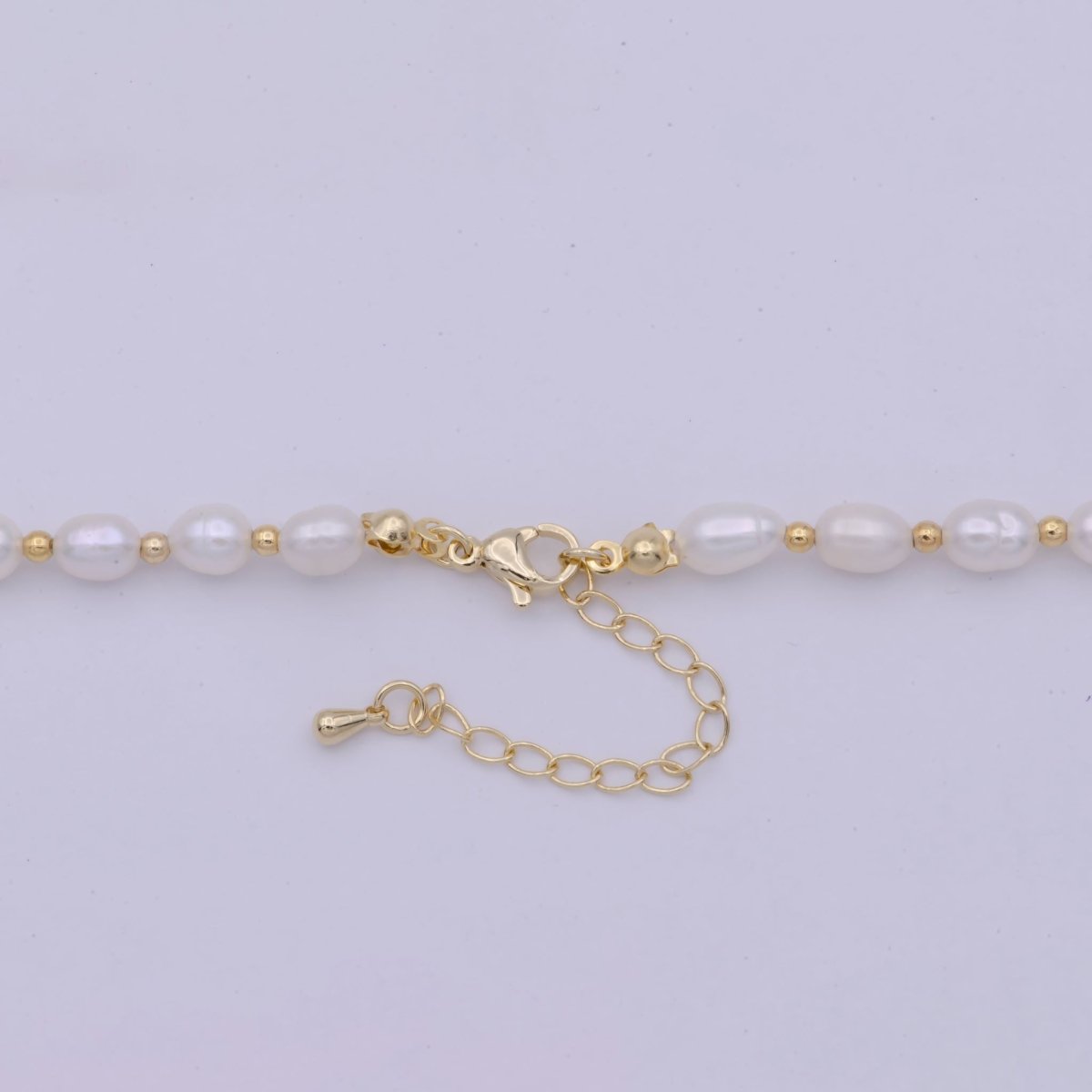 Freshwater Pearl Choker Necklace | Small Dainty Pearl Necklace 16.5 inch + 2 inch extender | WA-509 - DLUXCA