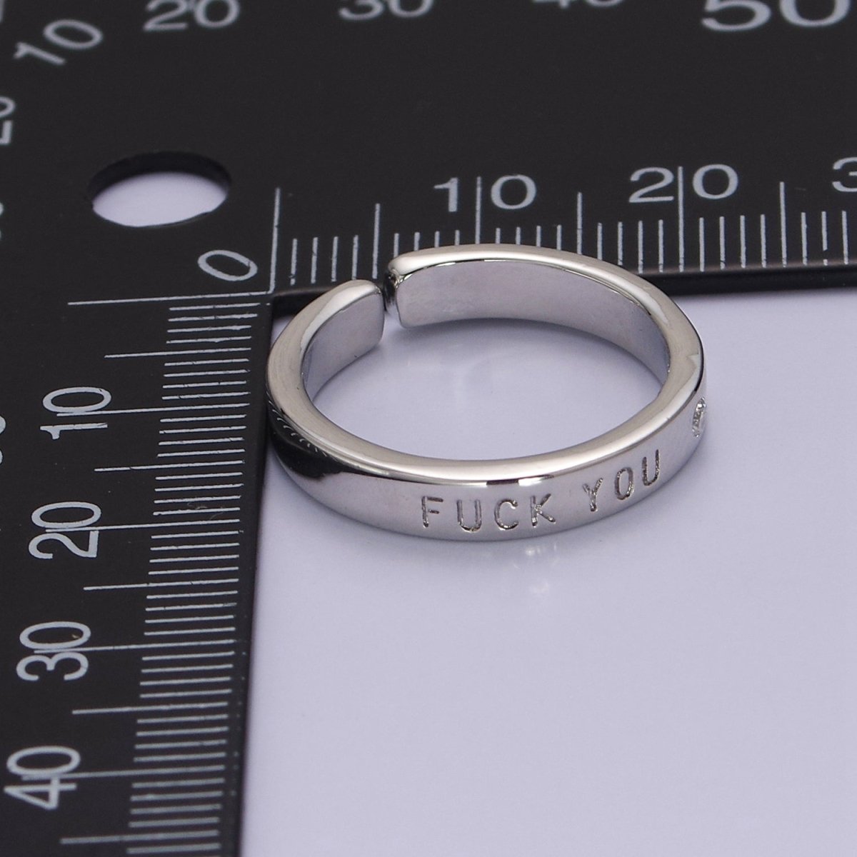 Fuck You Ring statement women ring FU f*ck Silver Band Ring O-2074 - DLUXCA