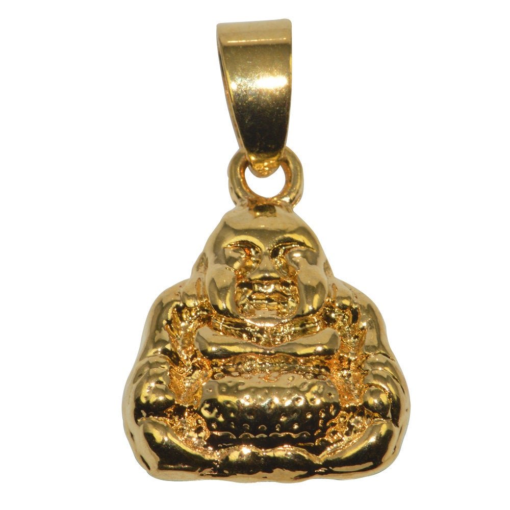 Genuine Gold Filled Plated Gemstone Elegant Necklace Jewelry Pendant Sitting Lotus position Buddha Design Buddhism religion D-027 - DLUXCA