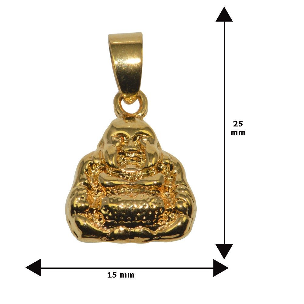Genuine Gold Filled Plated Gemstone Elegant Necklace Jewelry Pendant Sitting Lotus position Buddha Design Buddhism religion D-027 - DLUXCA