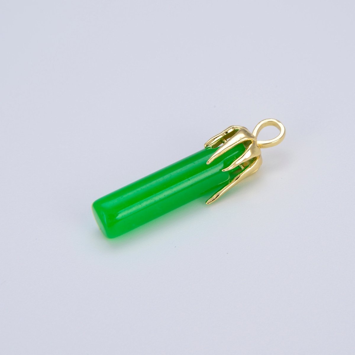 Genuine Green Jade Stick Green Pendant Necklace for Drop Dangle Charm Necklace Earring Jewelry Making O-219 O-220 - DLUXCA