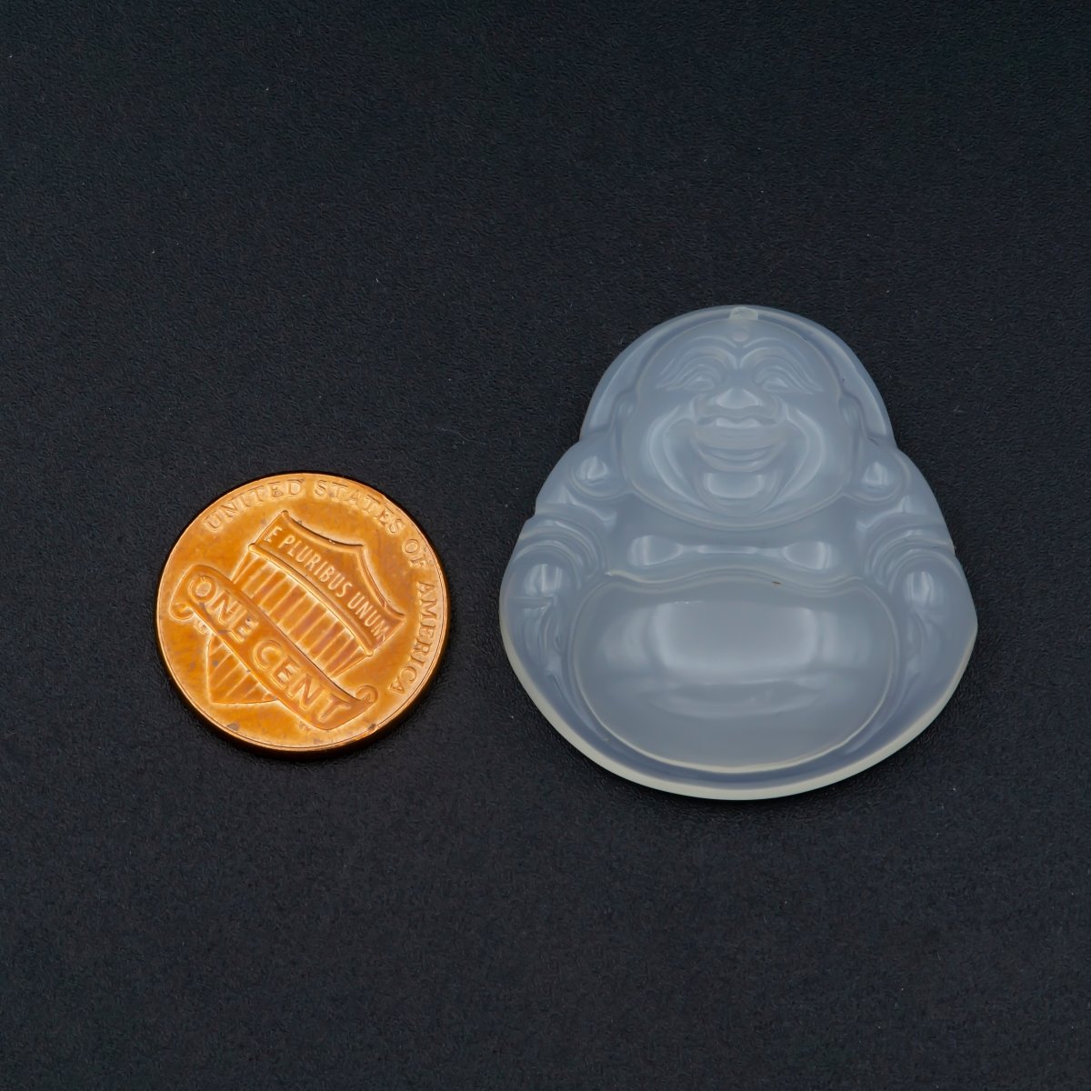 Genuine Happy Buddha Bead White Jade beads O-257 - DLUXCA