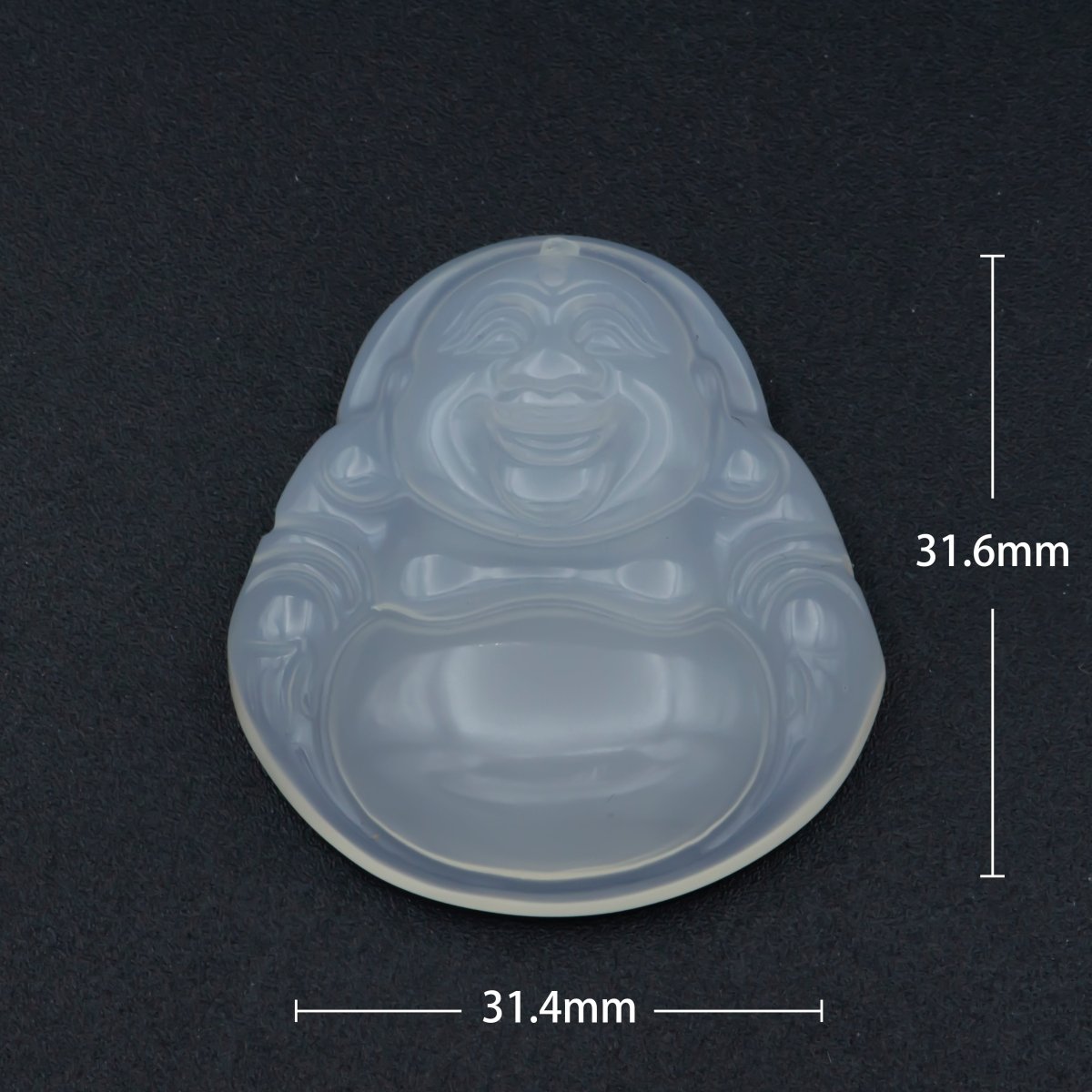 Genuine Happy Buddha Bead White Jade beads O-257 - DLUXCA