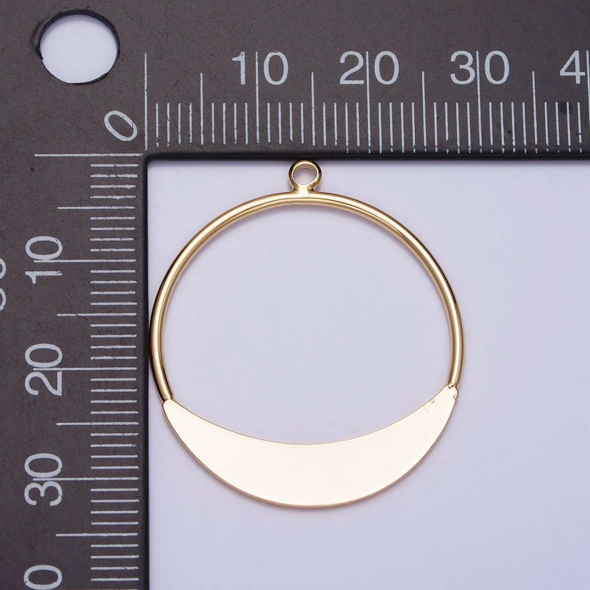 Geometric Crescent Round Circular Charm in Gold & Silver | AC631 AC632 - DLUXCA