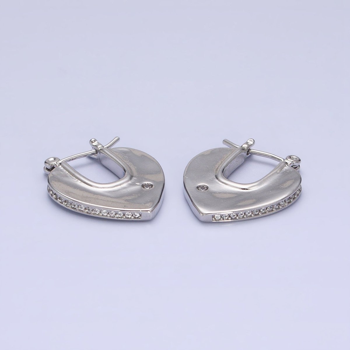 Geometric Hoops Heart Triangle Hoop Earrings Statement Jewelry 14k Gold Filled Earrings AB727 AB728 - DLUXCA