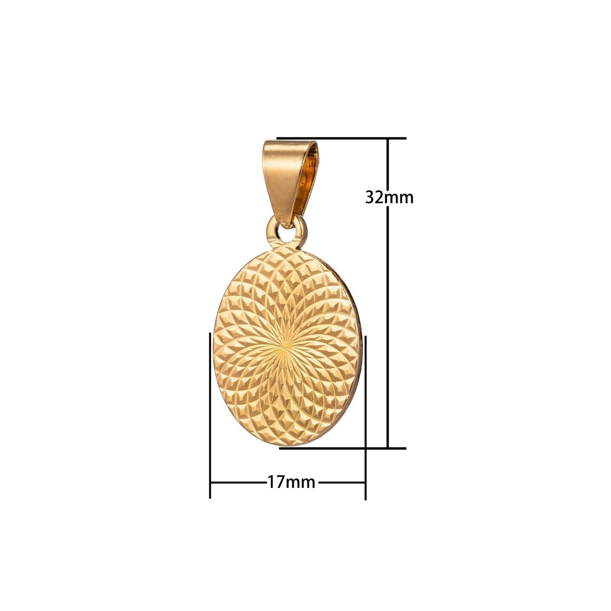 Geometric Jewelry Findings Oval Pendant - Gold Filled Oval Pendant - Necklace Findings - Jewelry Supplies H-901 - DLUXCA