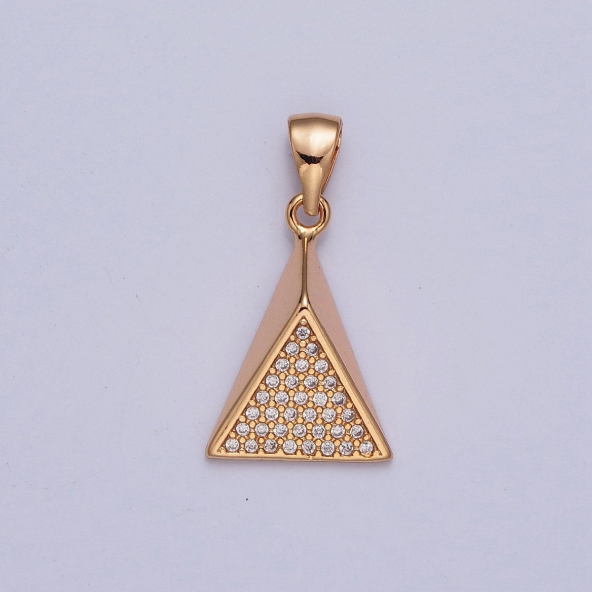 Geometric Micro Pave CZ Triangle Pendant Fort Jewelry Making X-363 - DLUXCA