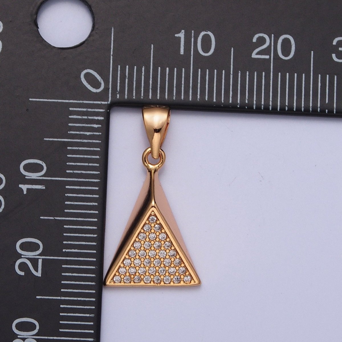 Geometric Micro Pave CZ Triangle Pendant Fort Jewelry Making X-363 - DLUXCA