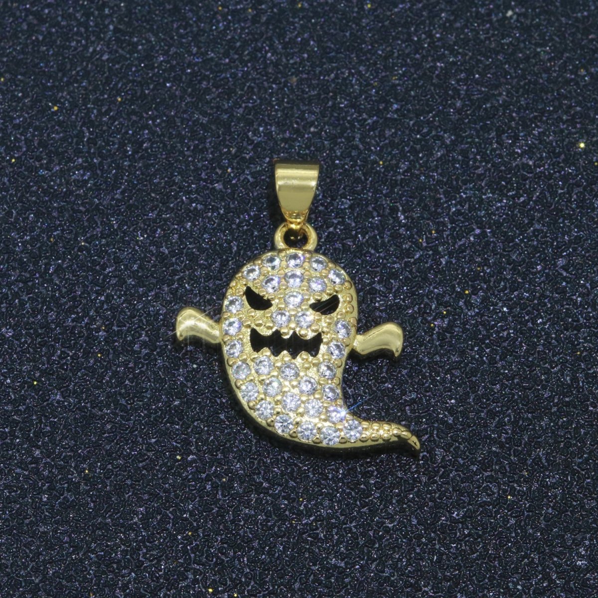 Ghost Charm for Scary Jewelry Designs Halloween Keepsakes Gold Filled for Minimalist Jewelry Earring Bracelet Necklace Supply N-1327 - DLUXCA